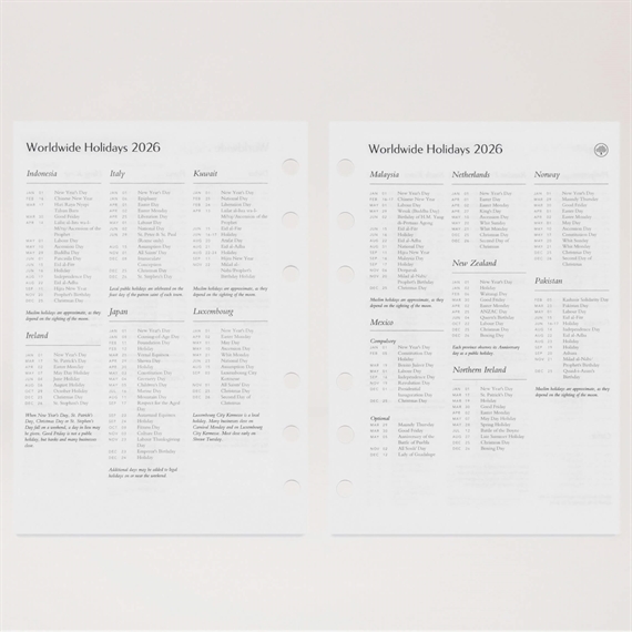 Mulberry 2026 Agenda Diary Insert